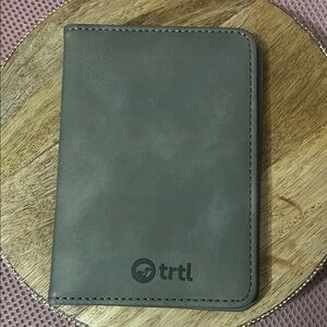 Trtl Gray Passport Holder and credo card holder